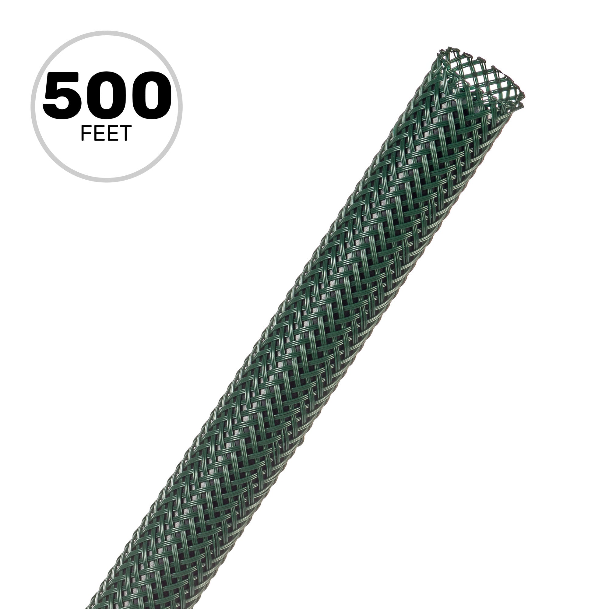 Techflex Flexo PET Expandable Braided Sleeving (3/8" Forest Green, 500' Spool)