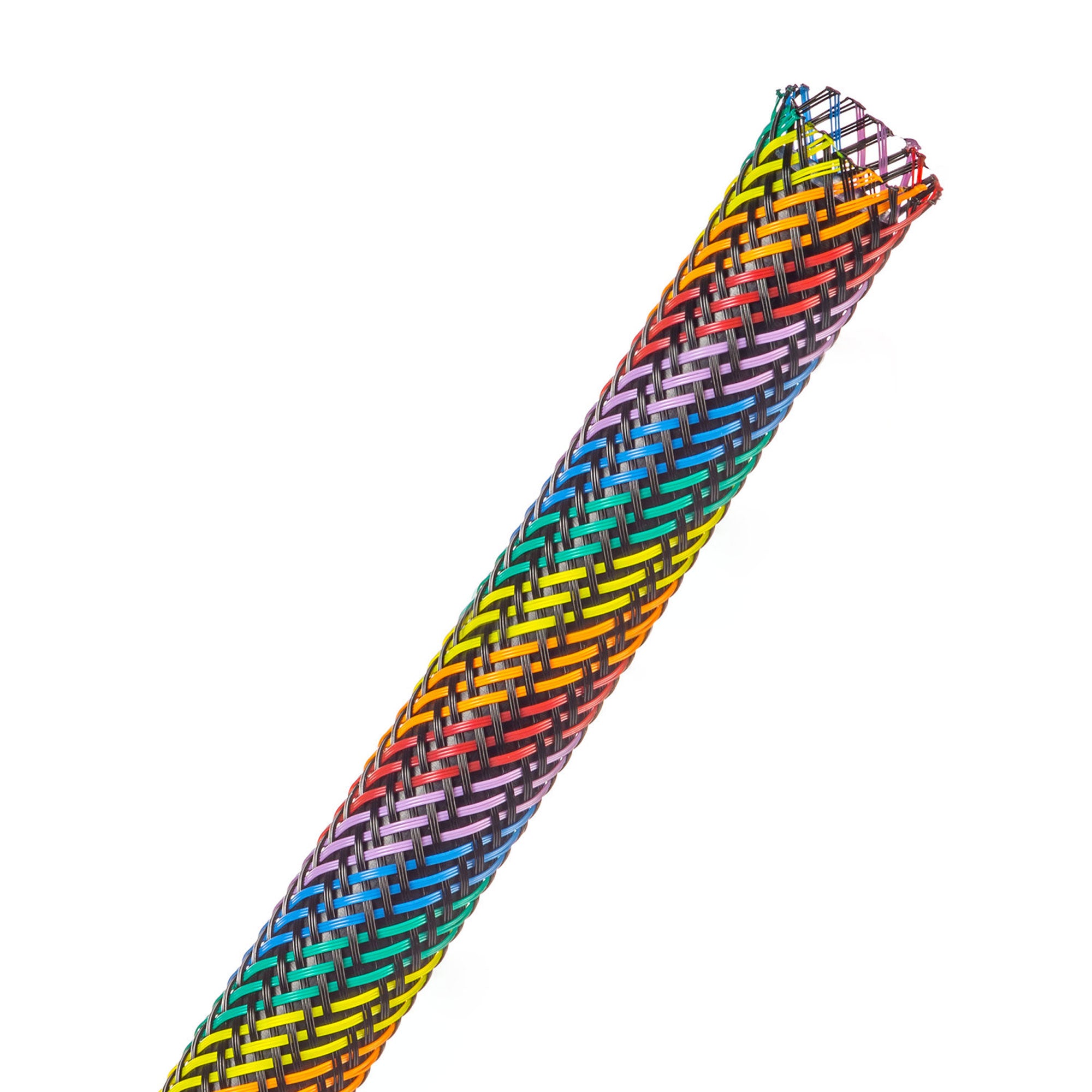 Techflex Flexo PET Expandable Braided Sleeving (3/8" Rainbow Black, 500' Spool)