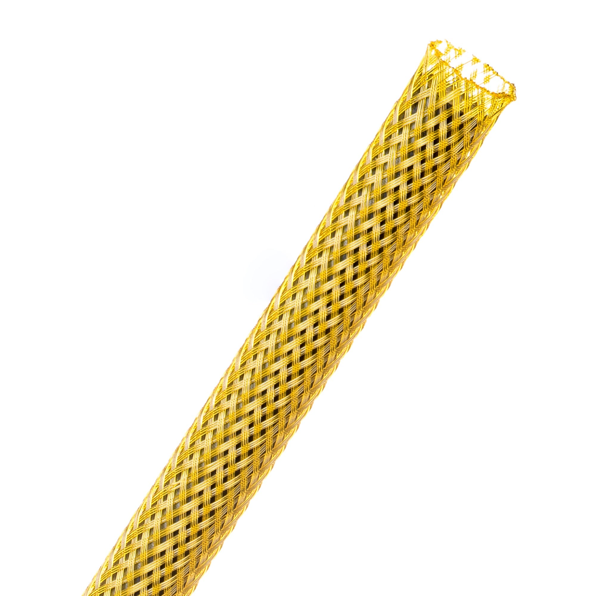 Techflex Flexo PET Expandable Braided Sleeving (3/8" Yellow, By the Foot)