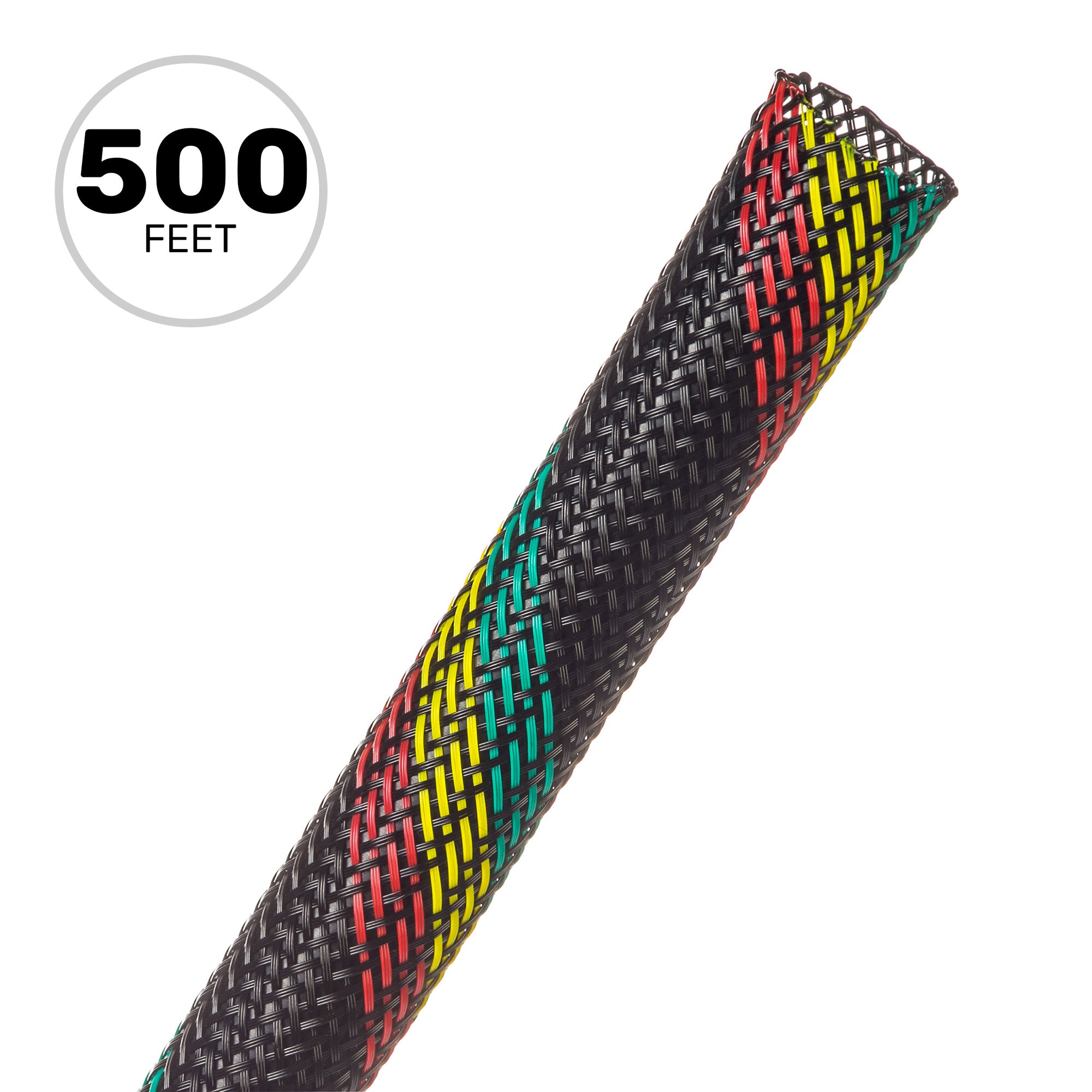 Techflex Flexo PET Expandable Braided Sleeving (1/2" Reggae, 500' Spool)