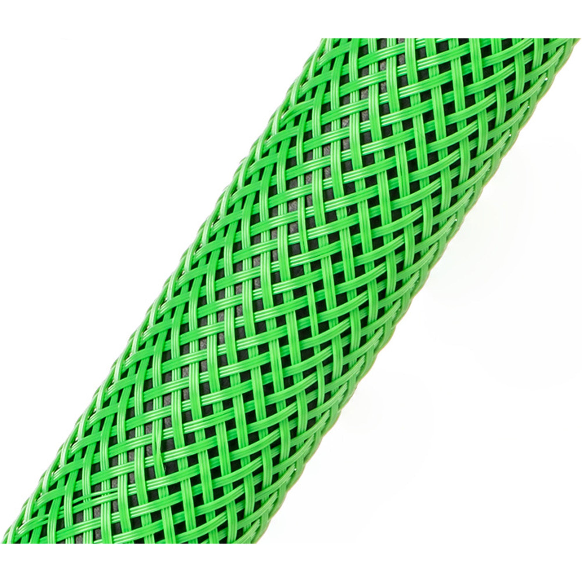 Techflex Flexo PET Expandable Braided Sleeving (1/4" Neon Green, By the Foot)