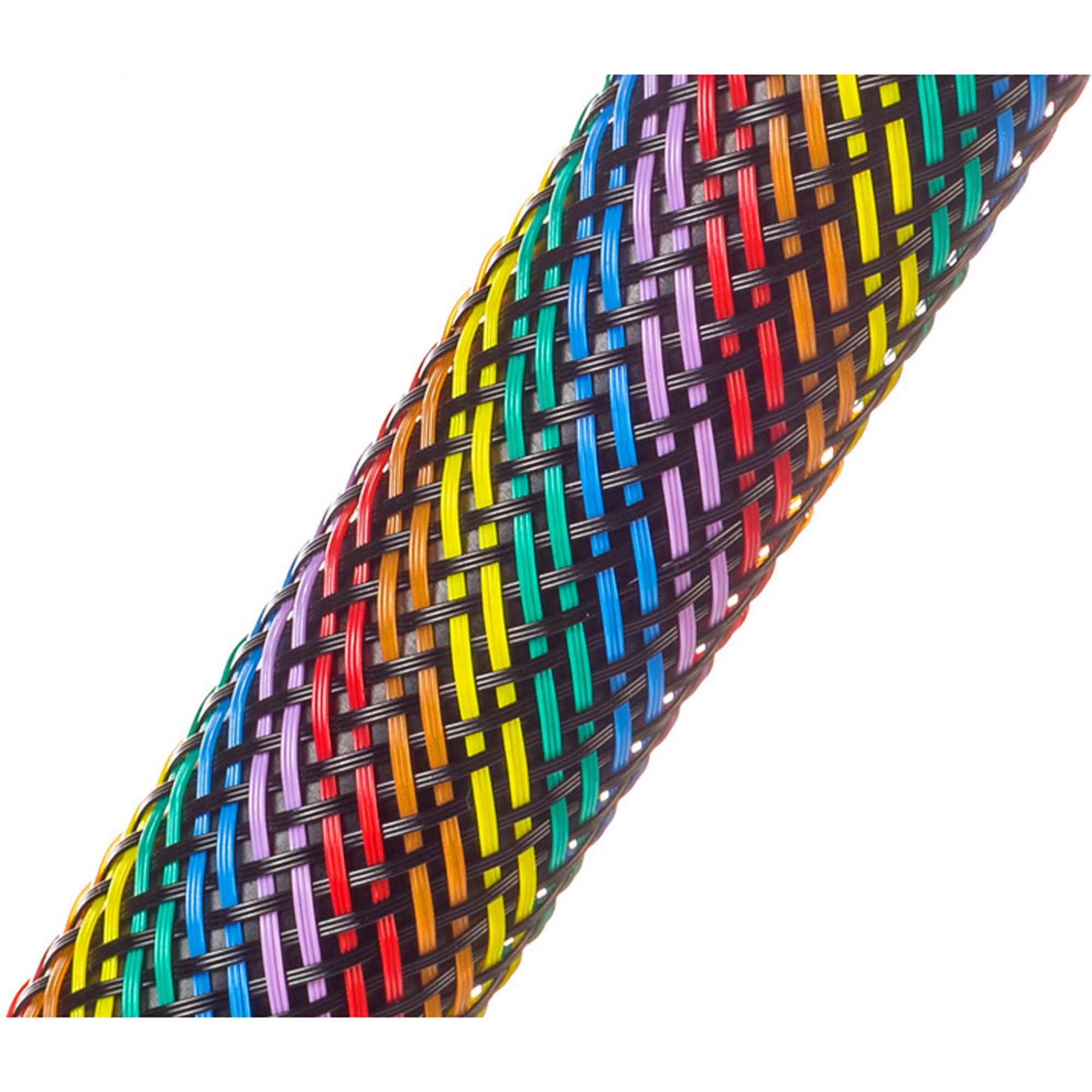 Techflex Flexo PET Expandable Braided Sleeving (1/4" Rainbow Black, 1000' Spool)