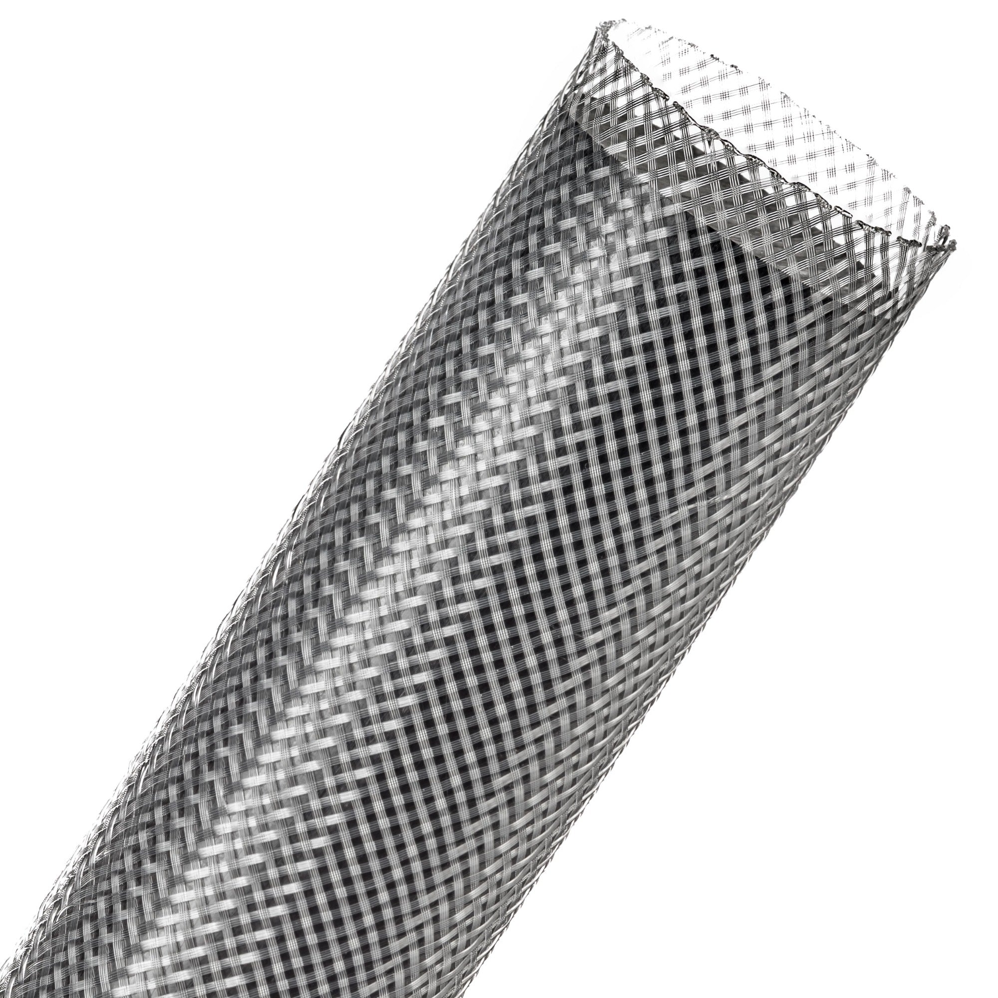 Techflex Flexo PET Expandable Braided Sleeving (1-1/2" Clear, 200' Spool)