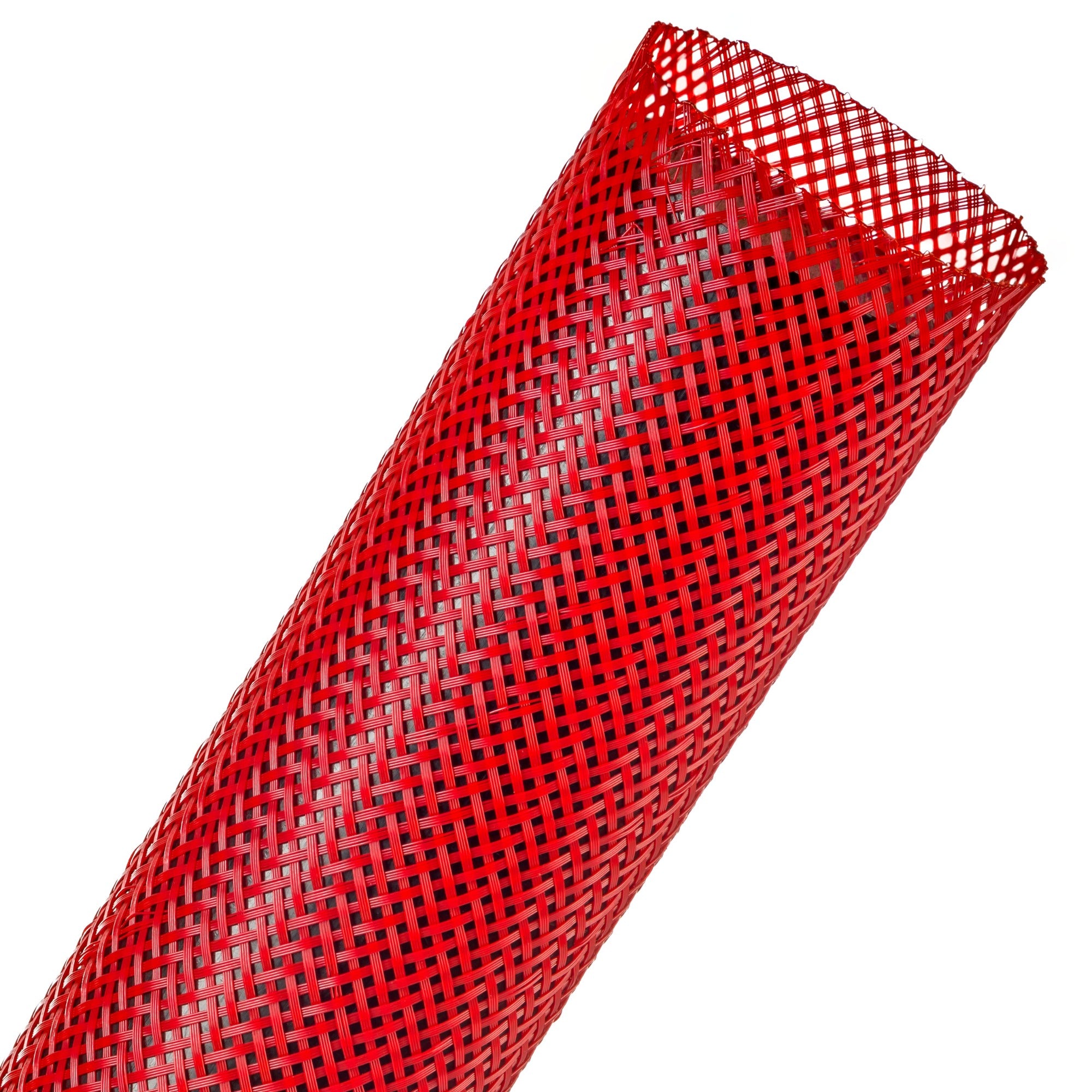 Techflex Flexo PET Expandable Braided Sleeving (1-1/2" Red, 200' Spool)