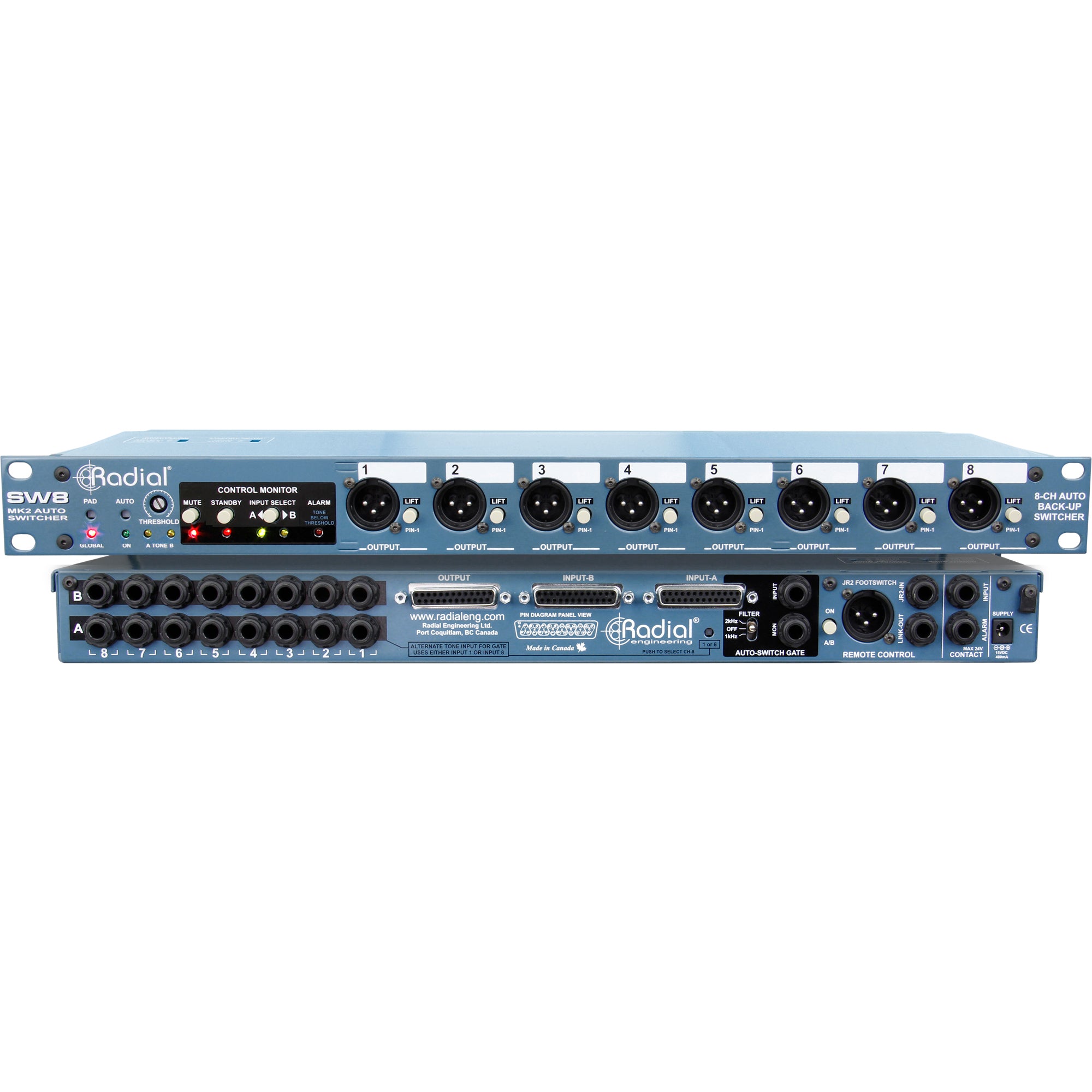 Radial Engineering SW8 Eight-Channel Auto-Switcher