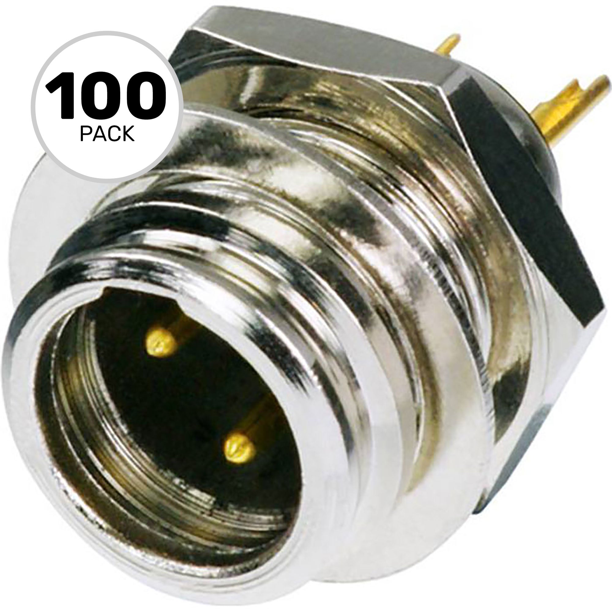 Neutrik Rean RT3MP Male 3-Pin Tiny XLR Chassis Connector (Nickel/Gold, Box of 100)