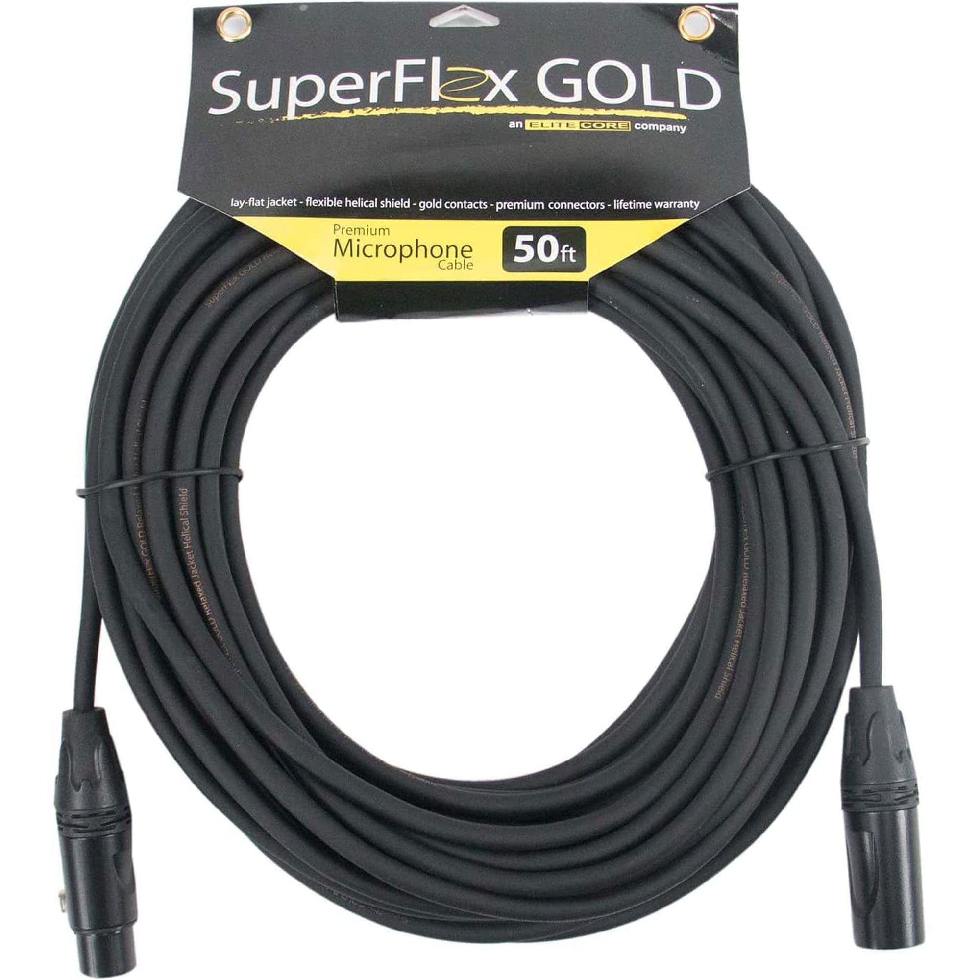 CLEARANCE Elite Core SFM-50 SuperFlex Gold Premium Microphone Cable (50', While Supplies Last)