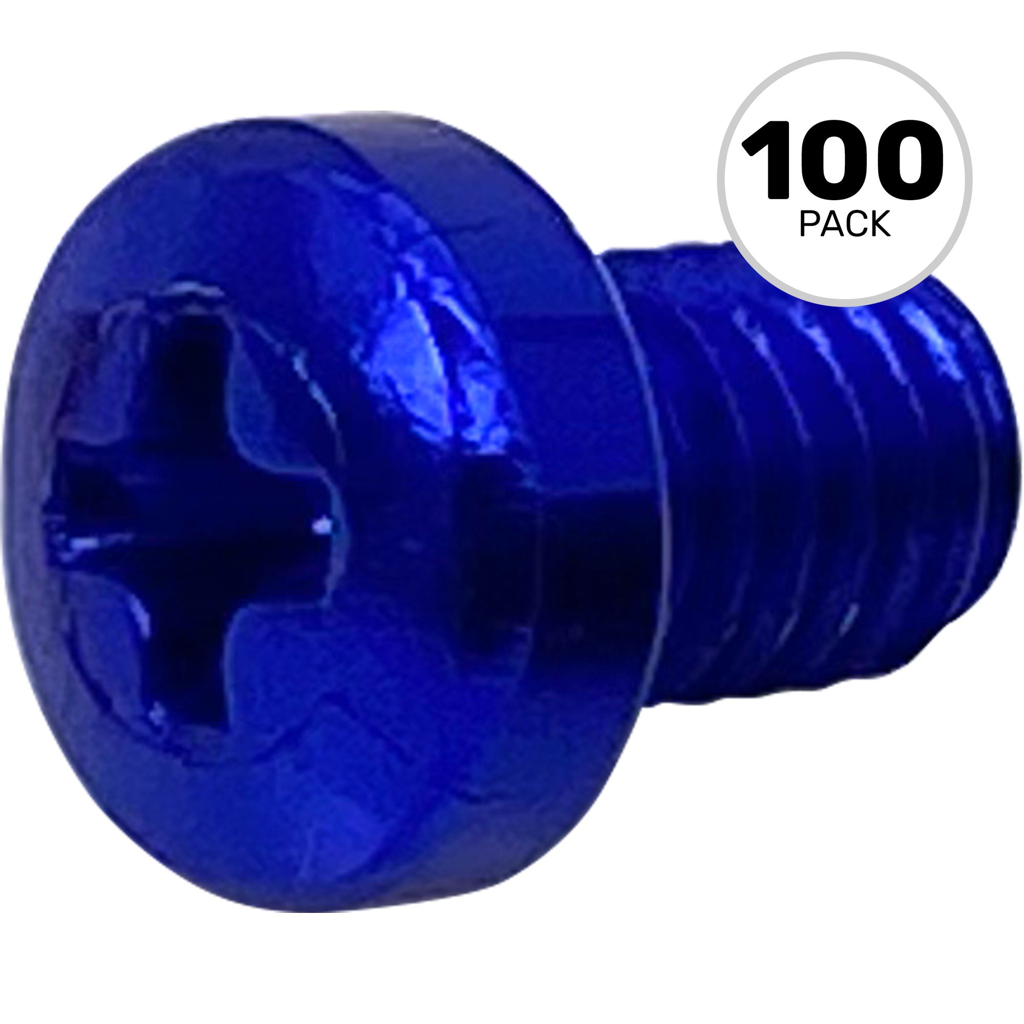 SquarePlug M3x4/B Anodized Aluminum M3x4 Color Coding Screws (Blue, 100 Pack)