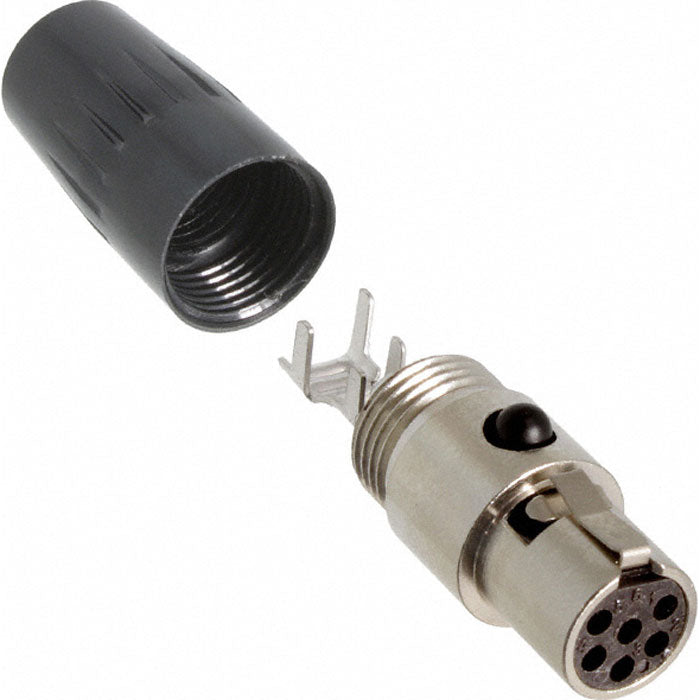 Switchcraft TA6FLX Female 6-Pin Tini-QG Mini-XLR Cable Connector for Large Cable (Nickel)