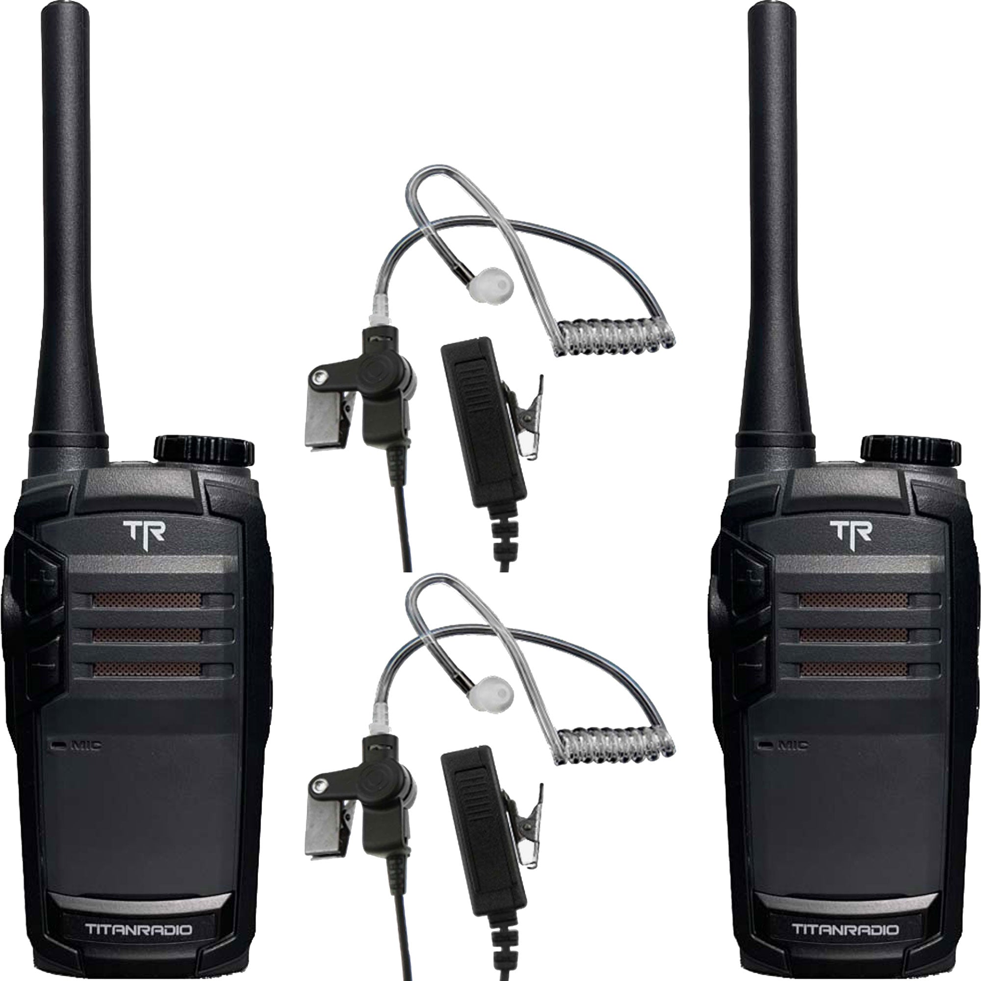 Titan Radio TR300 UHF Two-Way Radios (2 Pack with Surveillance Kits)