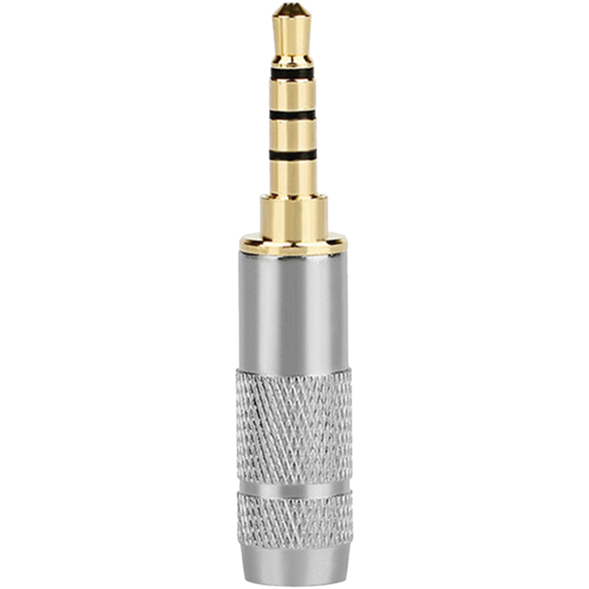 Performance Audio Gold Plated 3.5mm 4-Pole TRRS Male Headphone Connector (Silver, Straight)