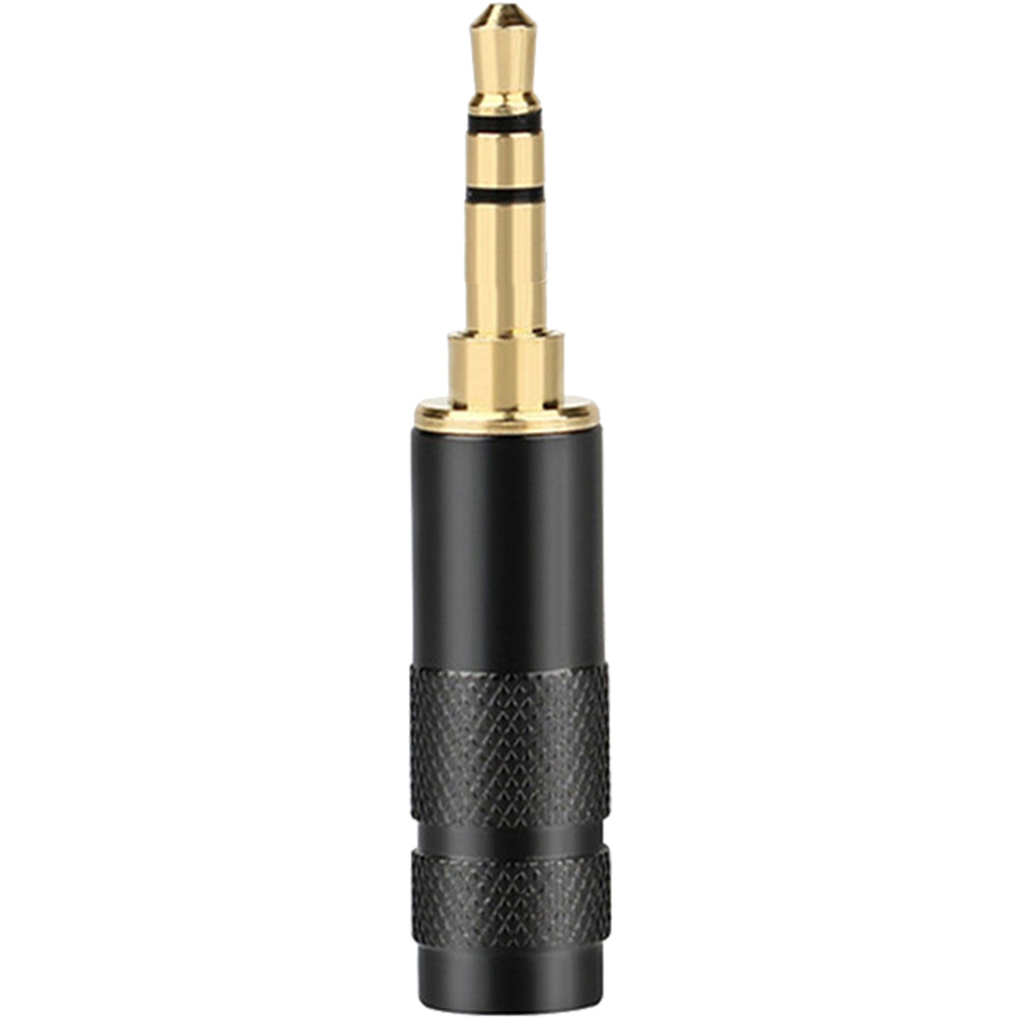 Performance Audio Gold Plated 3.5mm 3-Pole TRS Male Headphone Connector (Black, Straight)