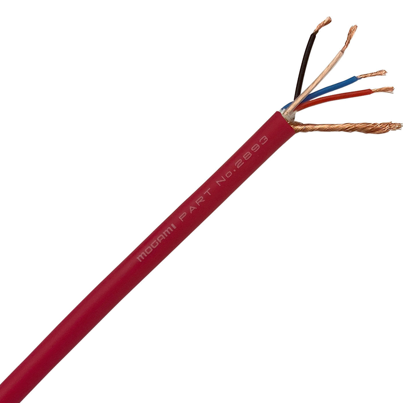 Mogami W2893 Miniature Neglex Quad Microphone Cable (Red, 328'/100m Roll)