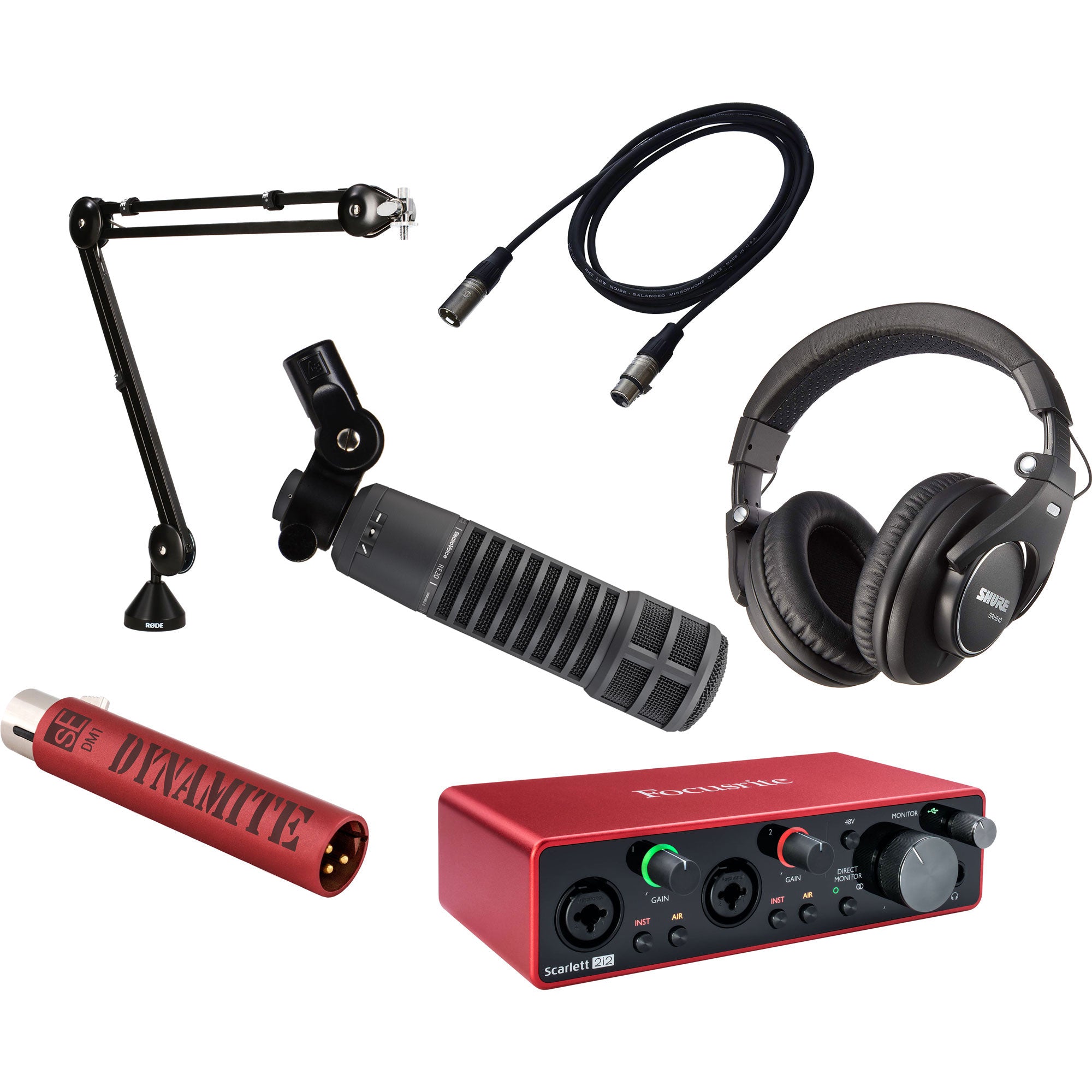 Electro-Voice RE20 Microphone with Podcasting Savings Bundle (Black)