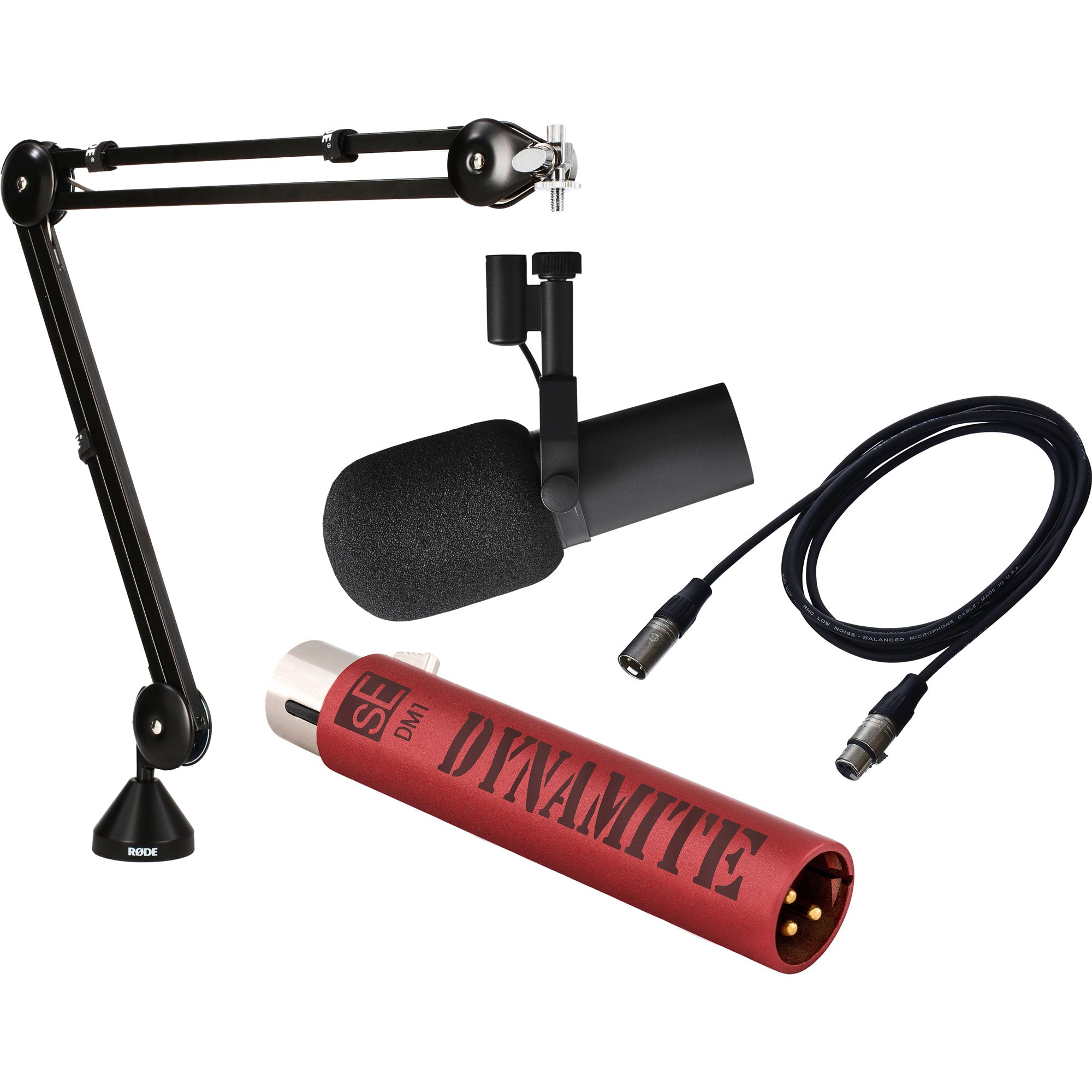 Shure SM7B Dynamic Vocal Microphone Broadcasting Bundle (Dynamite)