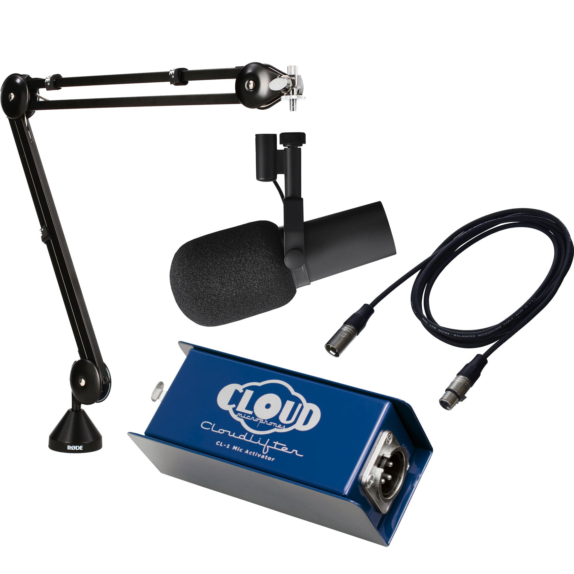 Shure SM7B Dynamic Vocal Microphone Broadcasting Bundle (Cloudlifter)