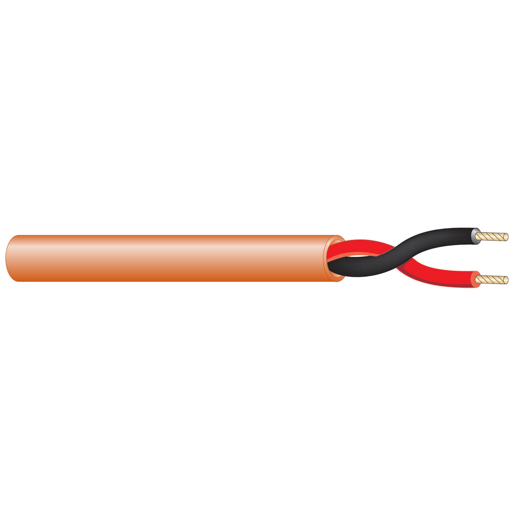 West Penn 221 Non-Plenum 22/2 Unshielded CMR Speaker Wire (Orange, 1000' Roll)