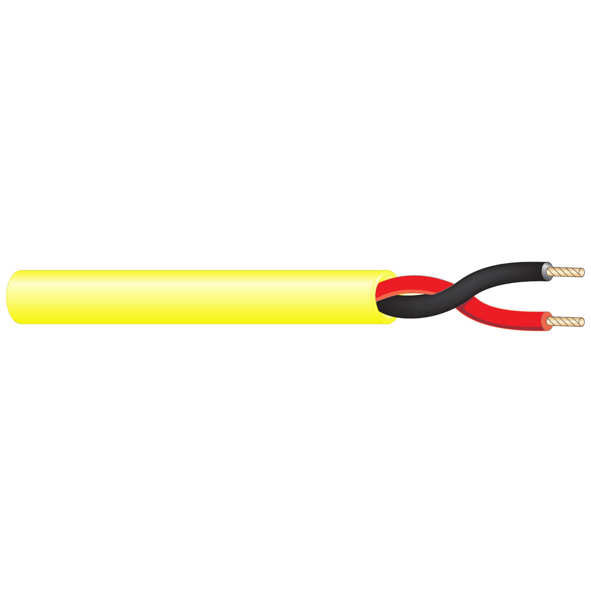 West Penn 25221B Plenum Rated 22 AWG 2 Conductor Unshielded CMR Speaker Wire (Yellow, 1000' Roll)