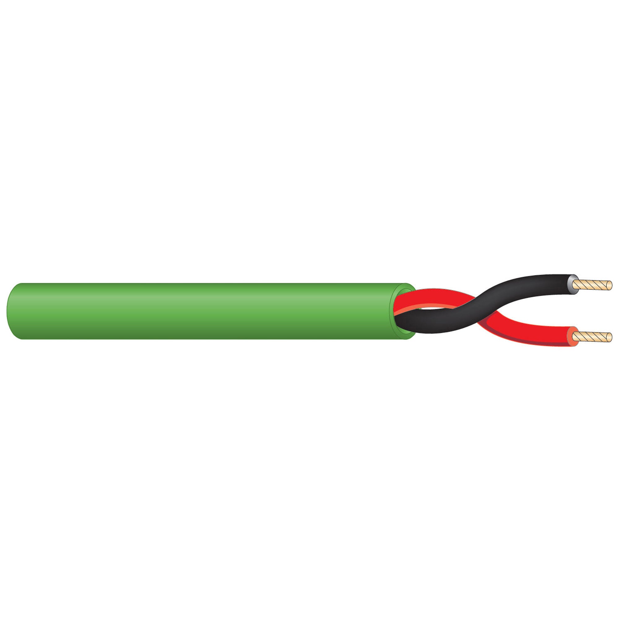 West Penn 25225B Plenum Rated 16 AWG 2 Conductor Unshielded CMR Speaker Wire (Green, 1000' Roll)