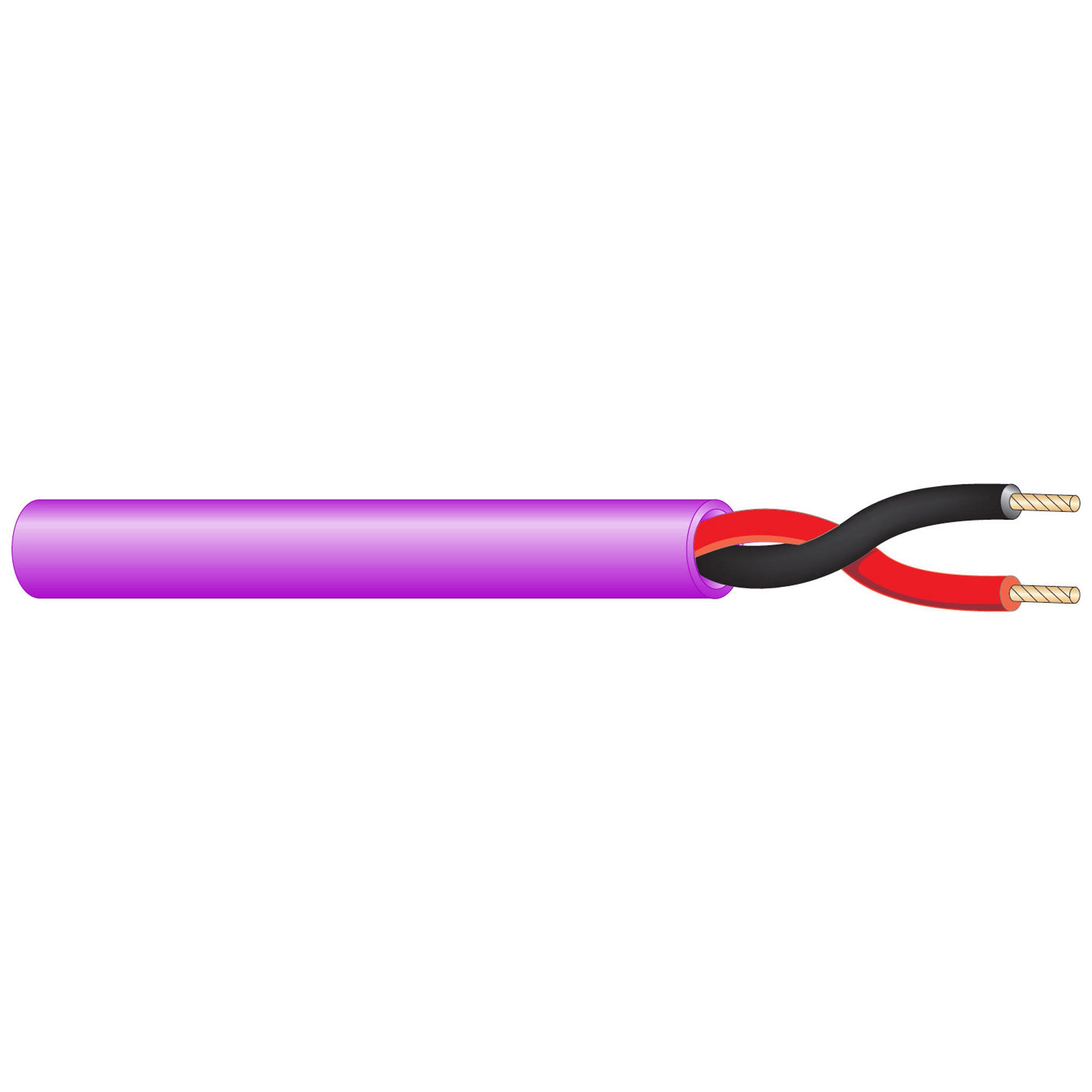 West Penn 25225B Plenum Rated 16 AWG 2 Conductor Unshielded CMR Speaker Wire (Purple, 1000' Roll)